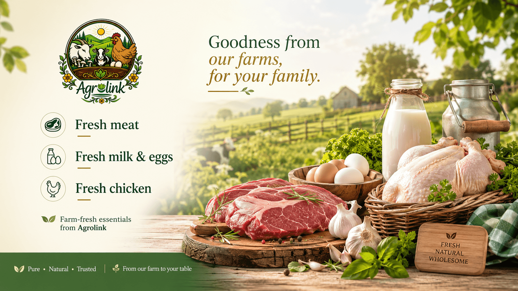 Farm-raised Sonali chicken and fresh farm eggs from Agrolink